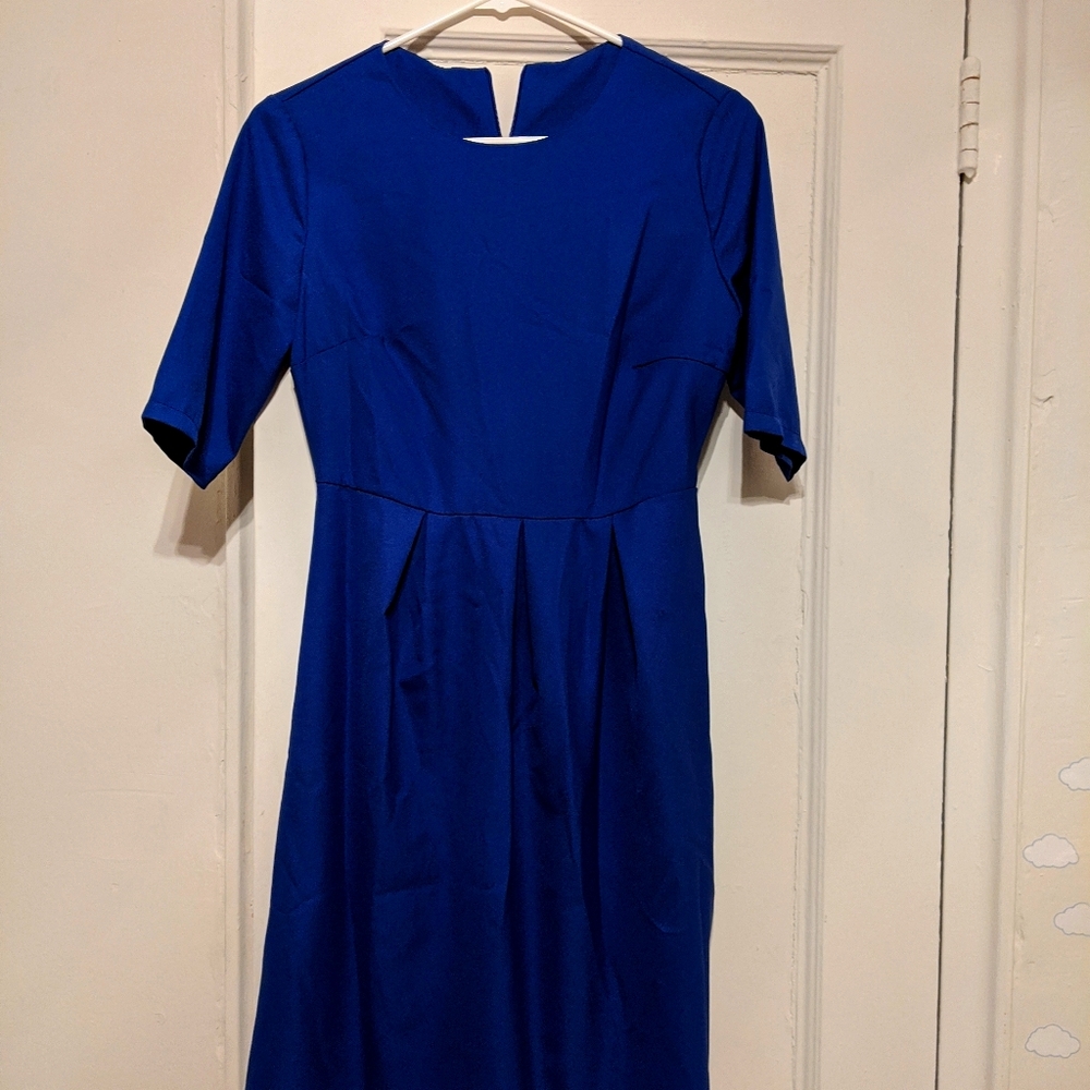 Blue half sleeve dress